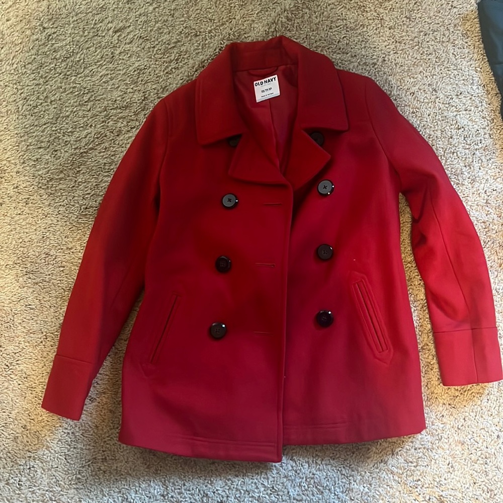 Red Old Navy Peas Coat